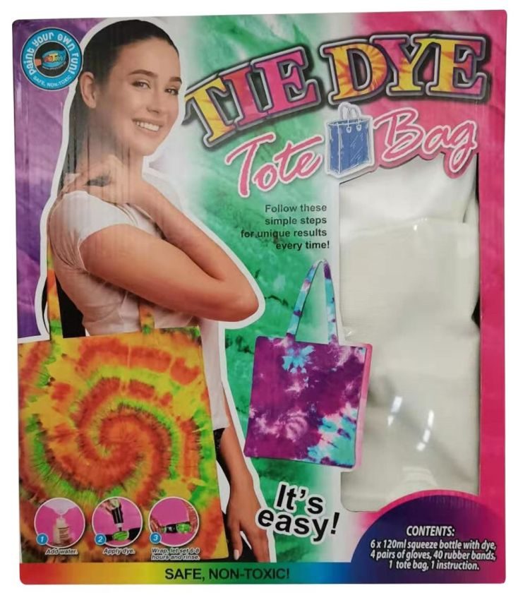 Sac tote fashion Tie Dye avec 6 flacons de 120 ml