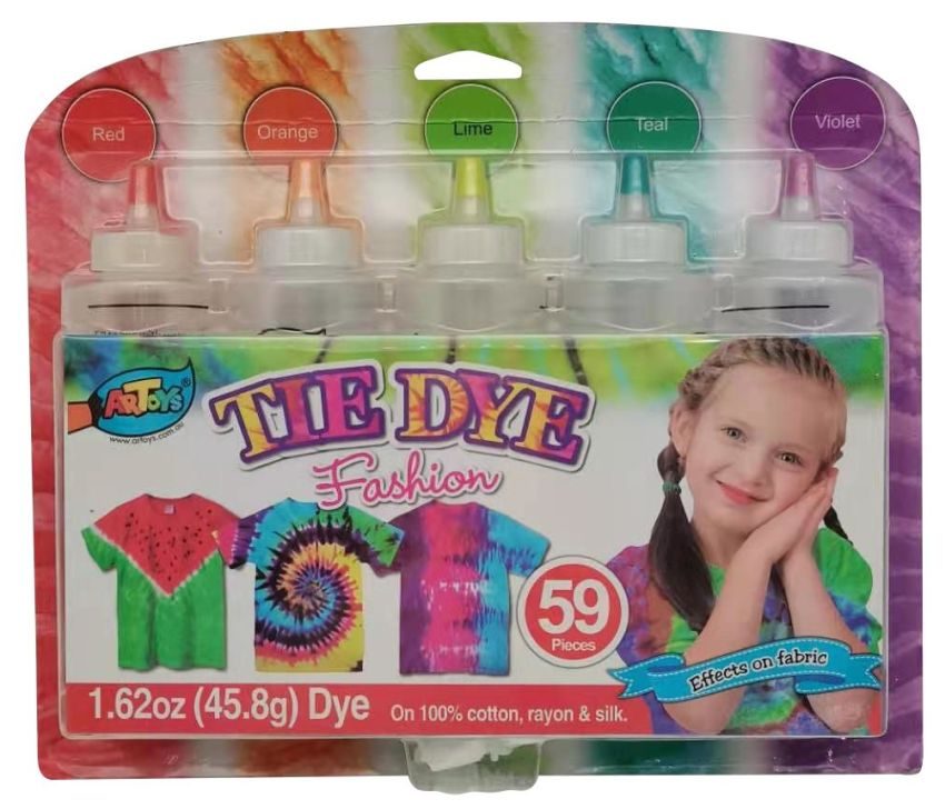 Set de teinture Tie Dye - 5 bouteilles de 120 ml