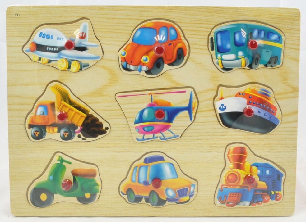 Houten puzzel 12 stuks in display voor kinderen
