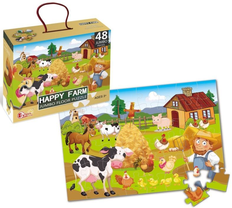 Puzzle Ferme 90x60 cm - 48 pièces amusantes