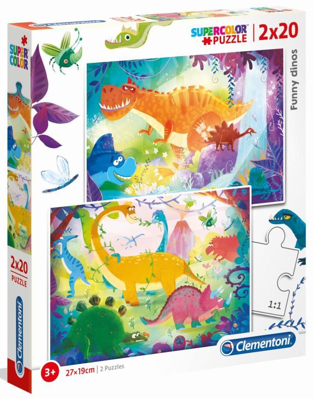 Puzzle amusante - Dinosaures 2x20 pièces