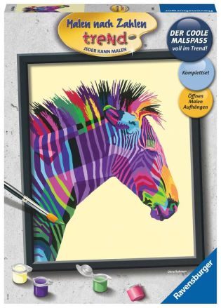 Schilderen op Nummer - Bonte Zebra Kunstset