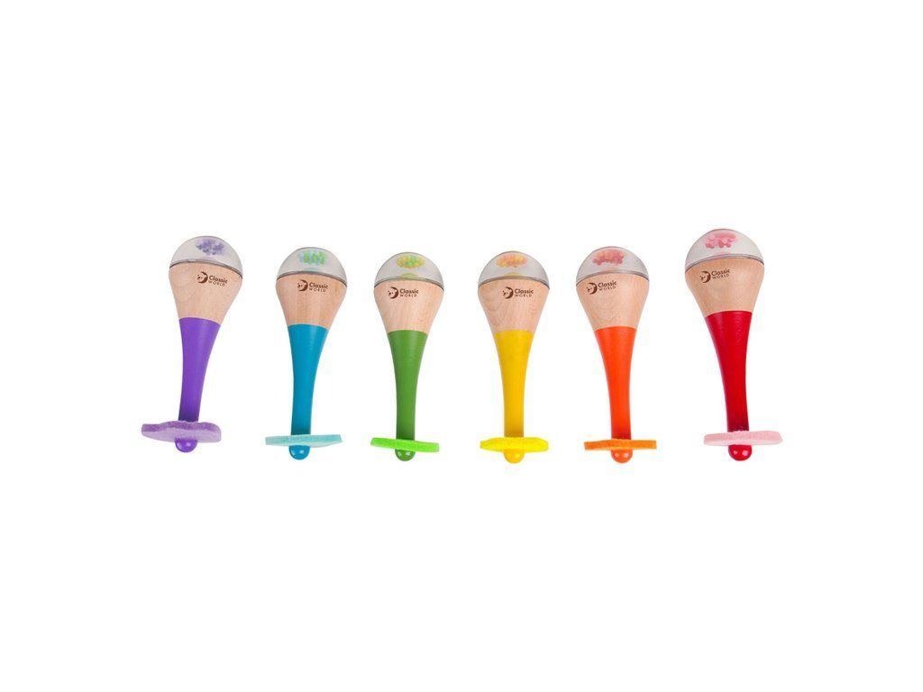 Kleurrijke Rainbow Maracas - 16 cm voor Muziekplezier