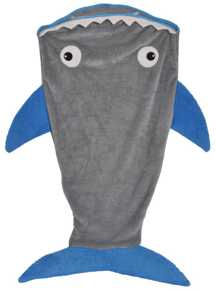 Sac de couchage requin bleu/gris pour enfants