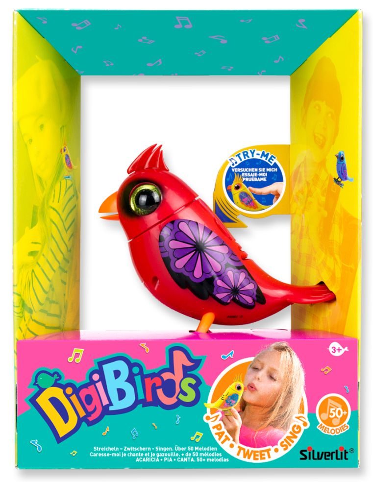 Digibird Cardinal - Oiseau interactif amusant et coloré