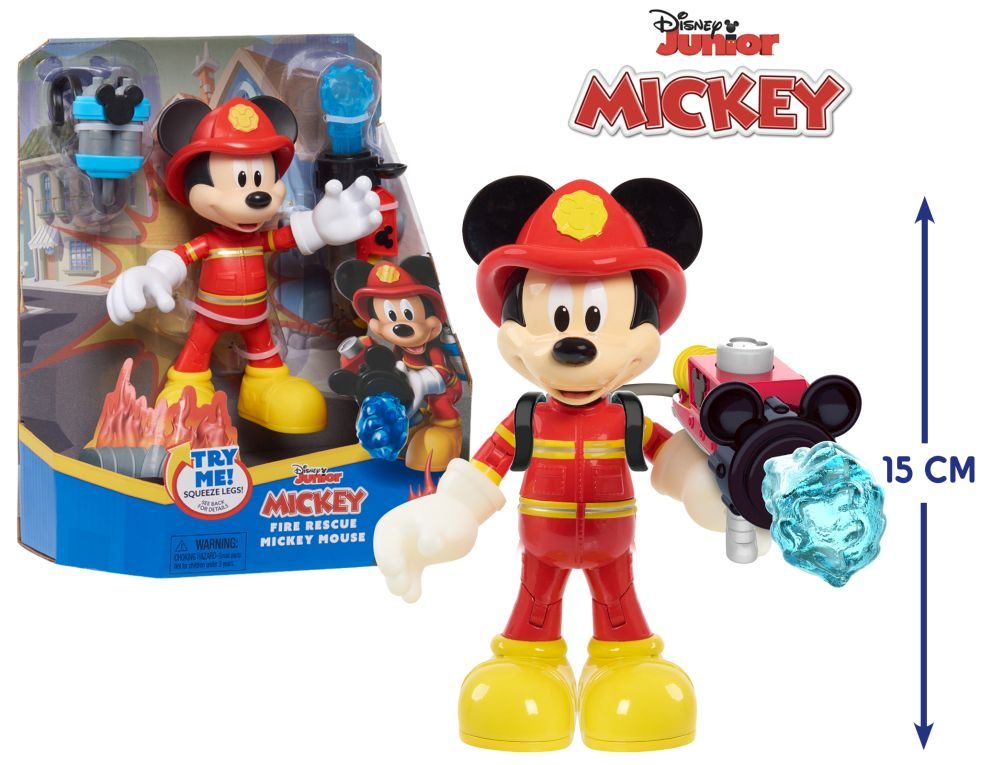 Mickey Mouse Brandweerman Figurine met Accessoires - 15 cm
