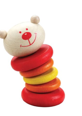 Classic World wooden bear rattle - five rings
