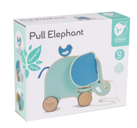 Classic World Pull Elephant - Nachziehelefant aus Holz auf Rädern