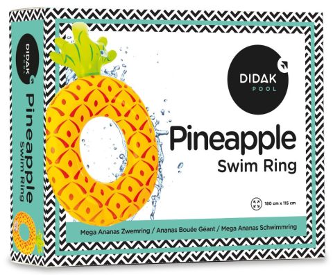 Didak Pool Pineapple Schwimmring - aufblasbare Ananas 180 x 115 cm