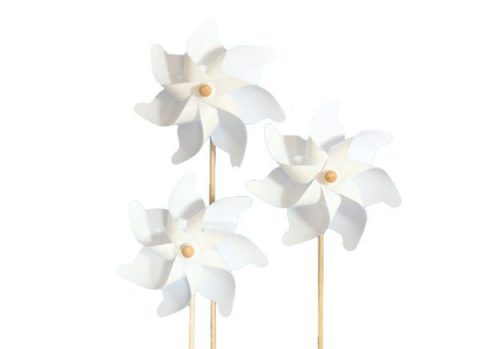 Moulin à vent jardin blanc - 32 cm de diamètre