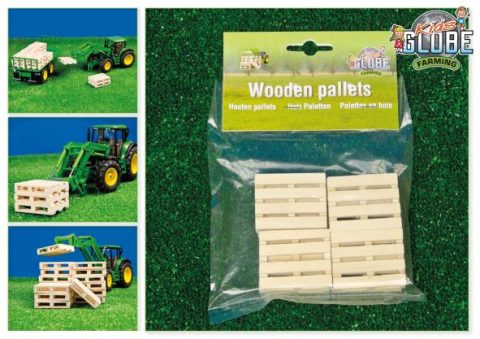 Kids Globe Farming wooden pallets - set of 8, 1:32 scale