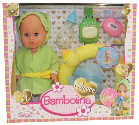Bambolina Amore bath baby doll with bath set - 30 cm