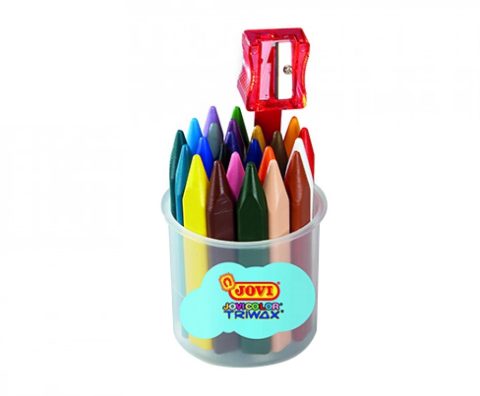 Crayons triangulaires assortis - 24 pièces dans un pot